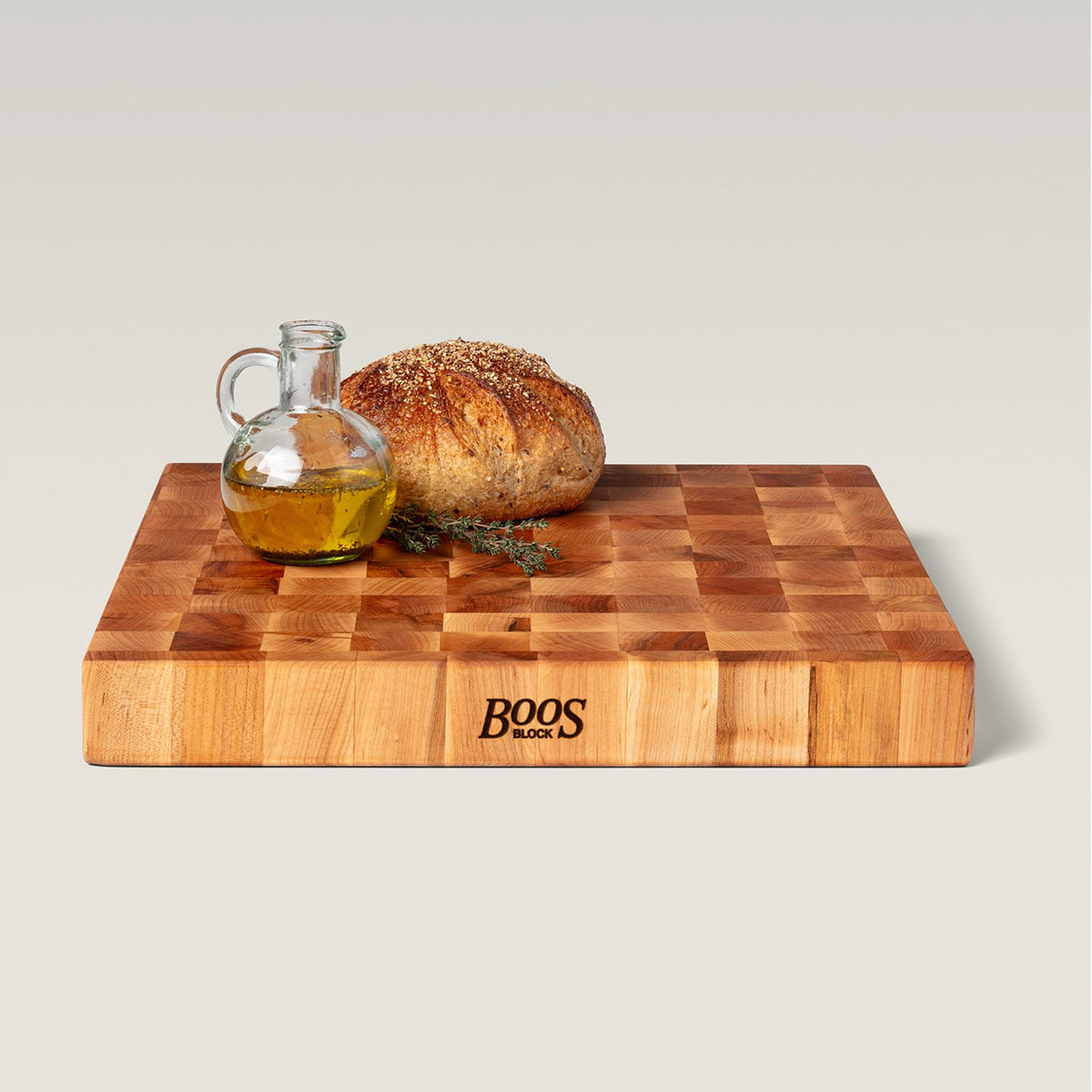 Square Maple Cutting Board With End-Grain Design