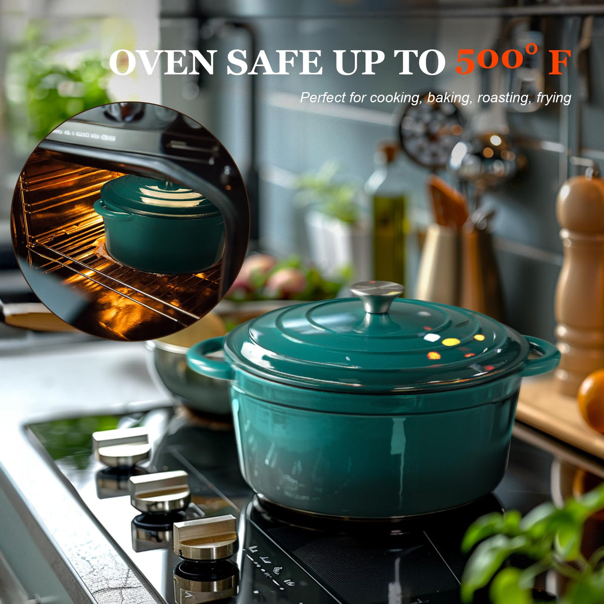 Enameled Cast Iron Dutch Oven With Heavy-Duty Lid
