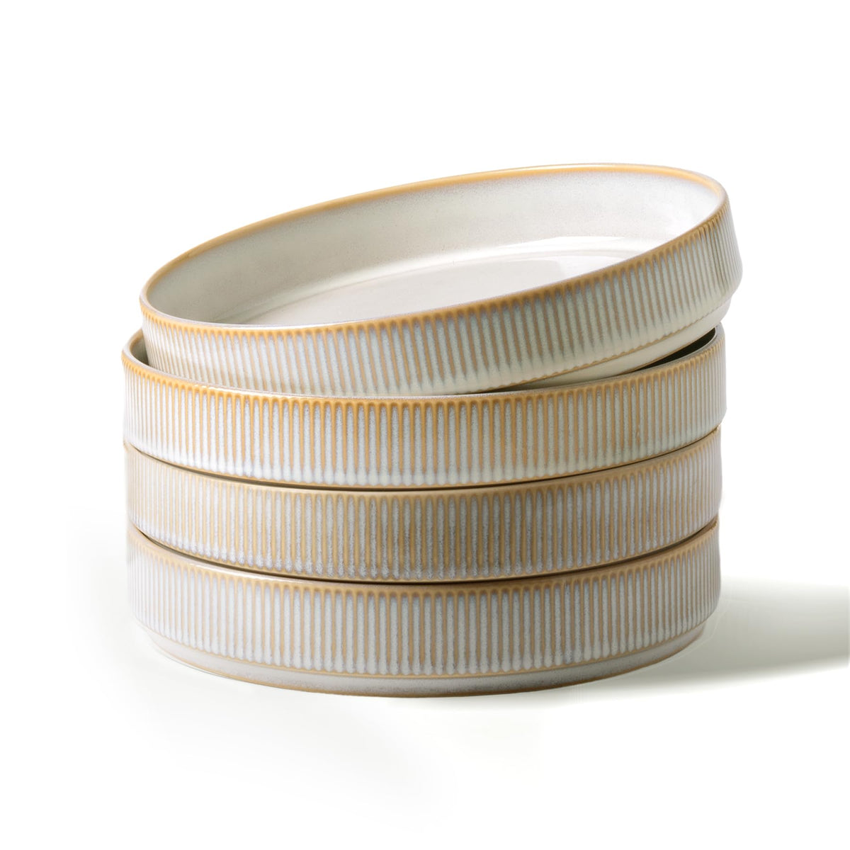 Wide Pasta Bowl Set With Star-Inspired Finish