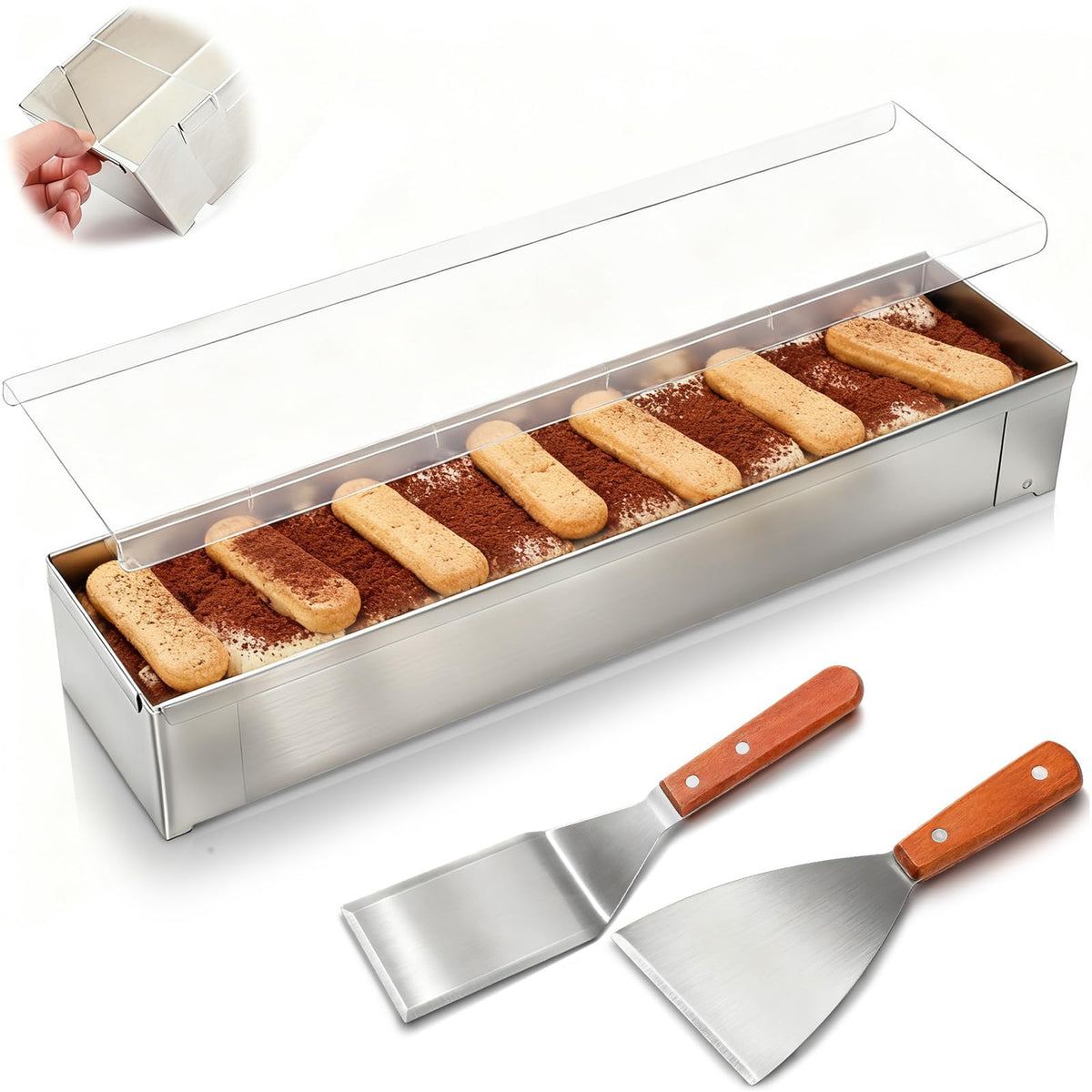 Rectangular Tiramisu Pan Set With Deep Sides