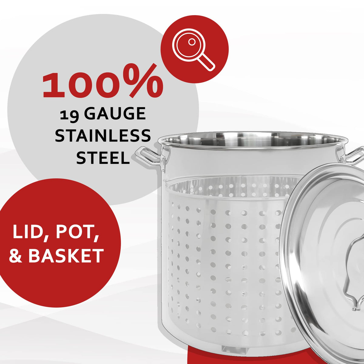 Stainless Steel Stock Pot With Steamer Basket