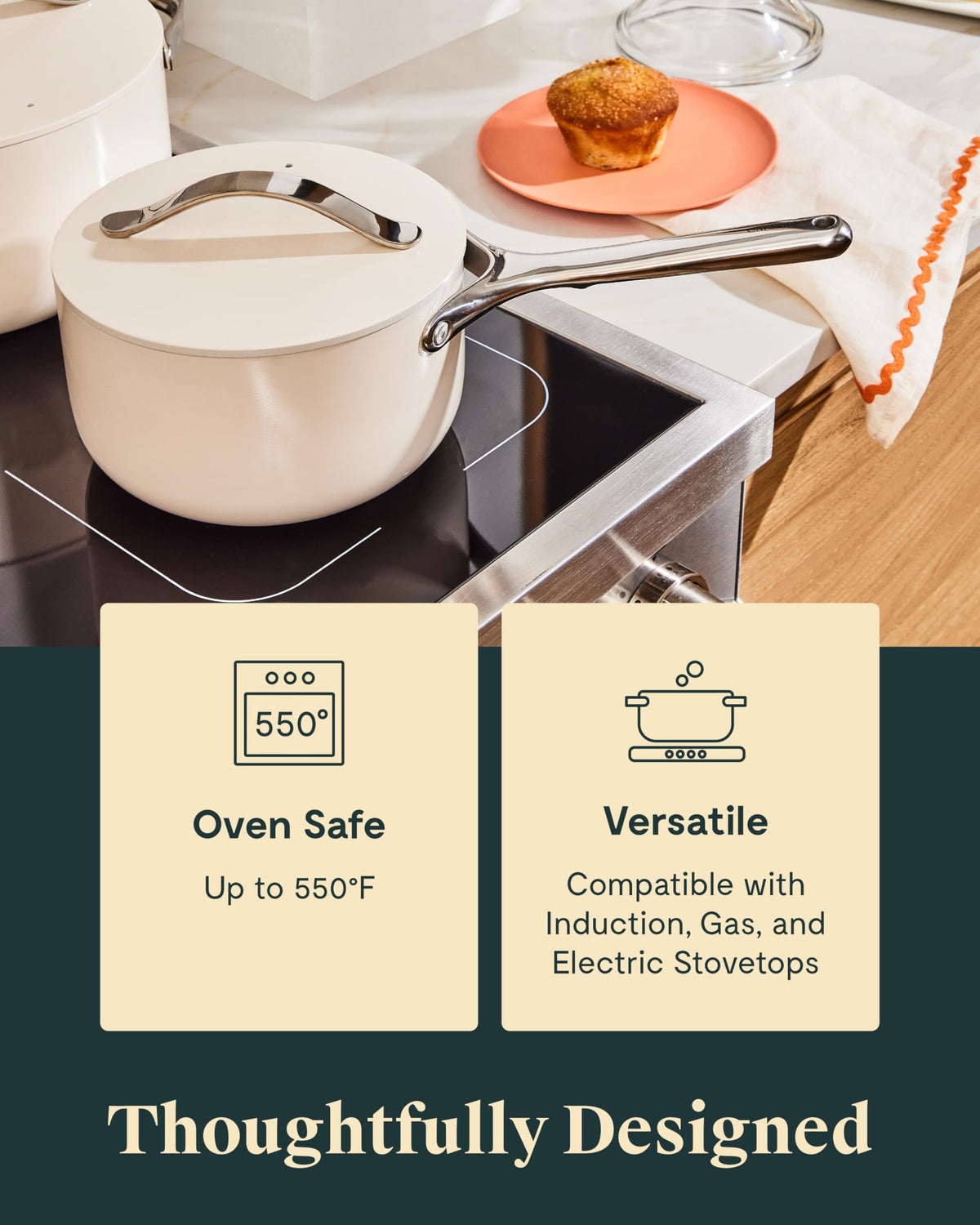 Ceramic Nonstick Saucepan With Matching Lid