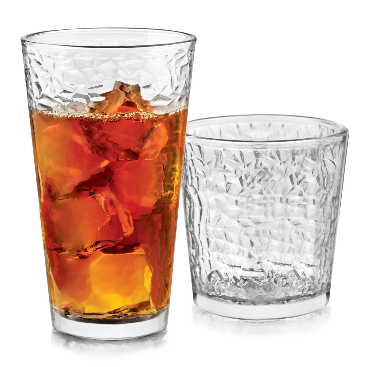 Glass Tumbler Set With Classic Cocktail Design