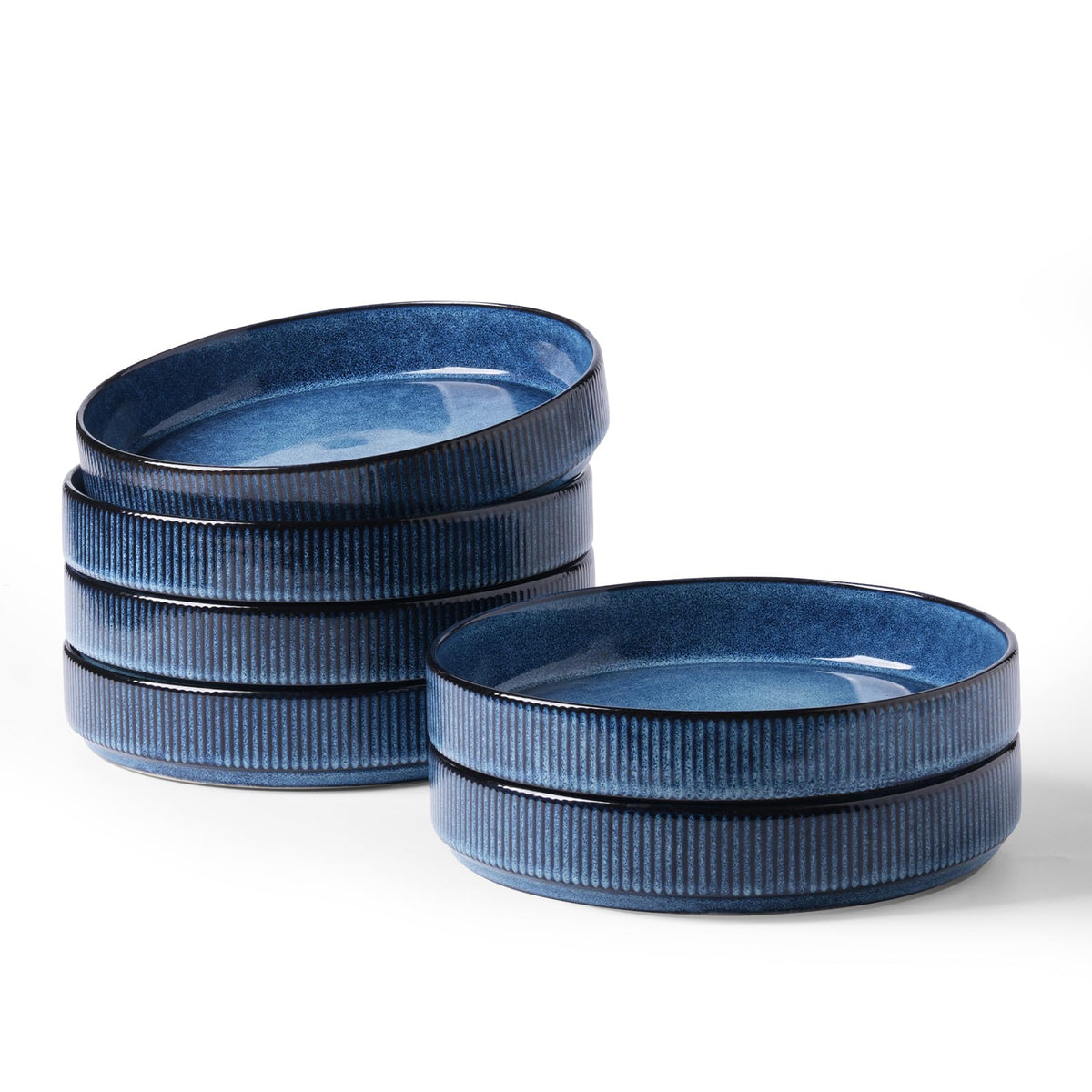 Wide Pasta Bowl Set With Star-Inspired Finish
