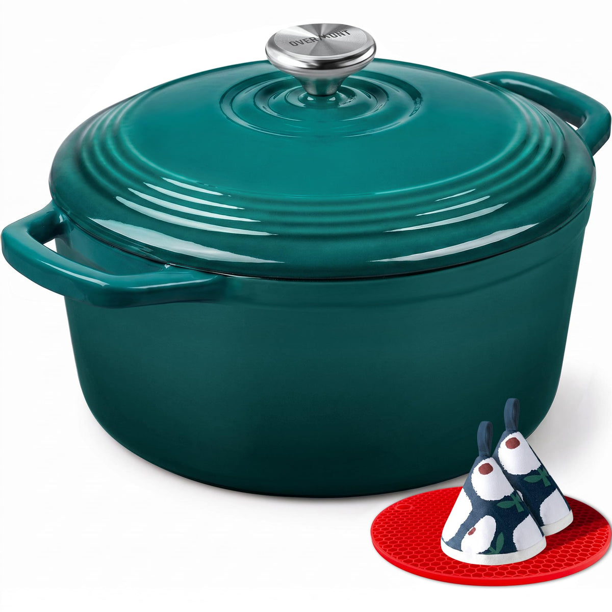 Enameled Cast Iron Dutch Oven With Heavy-Duty Lid