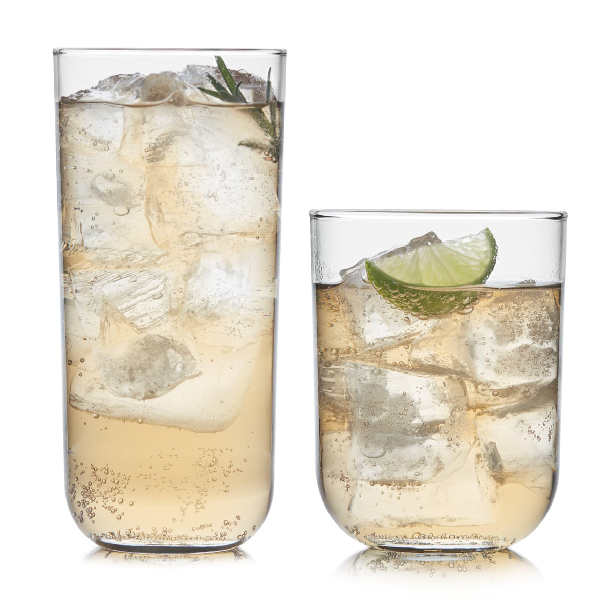 Glass Tumbler Set With Classic Cocktail Design