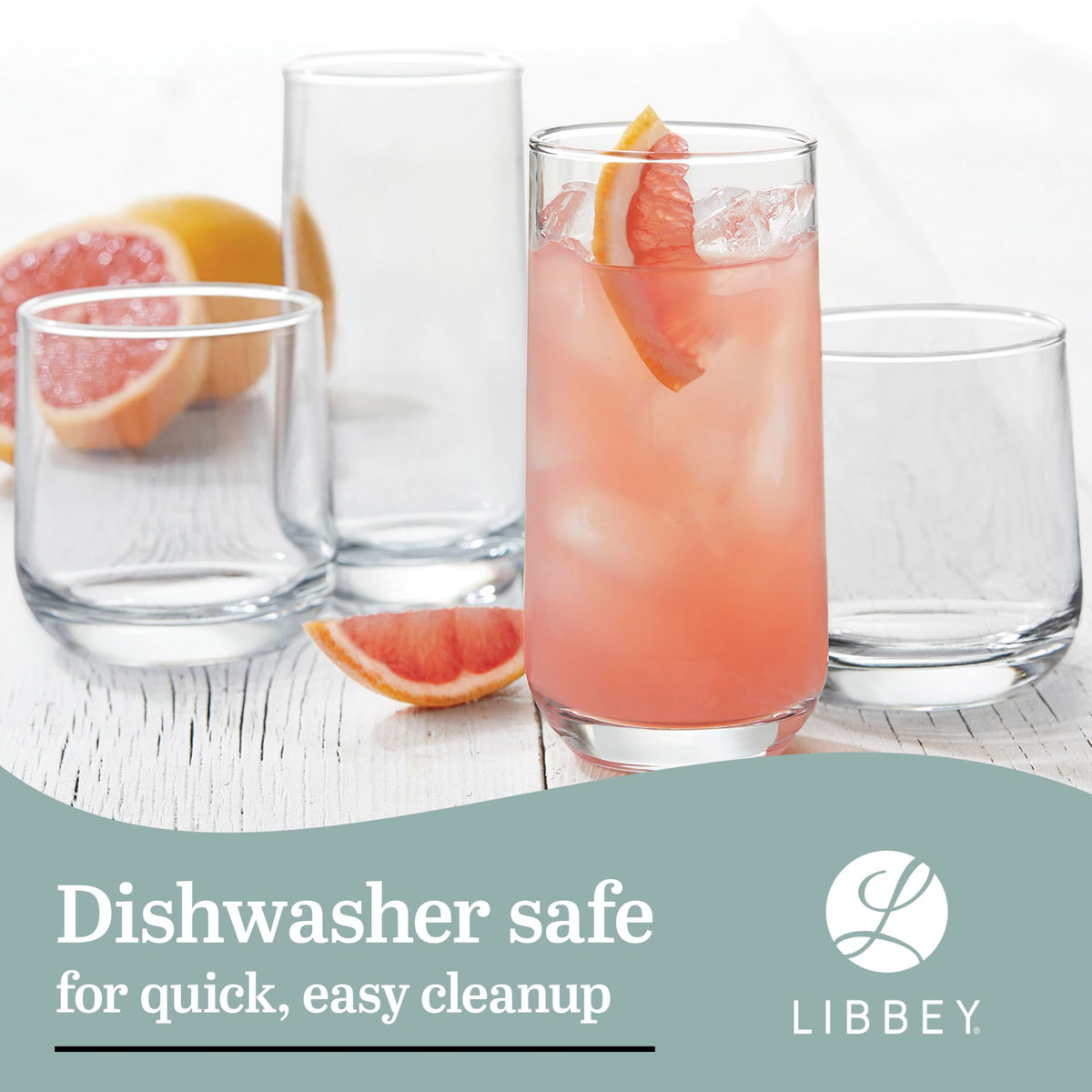 Glass Tumbler Set With Classic Cocktail Design