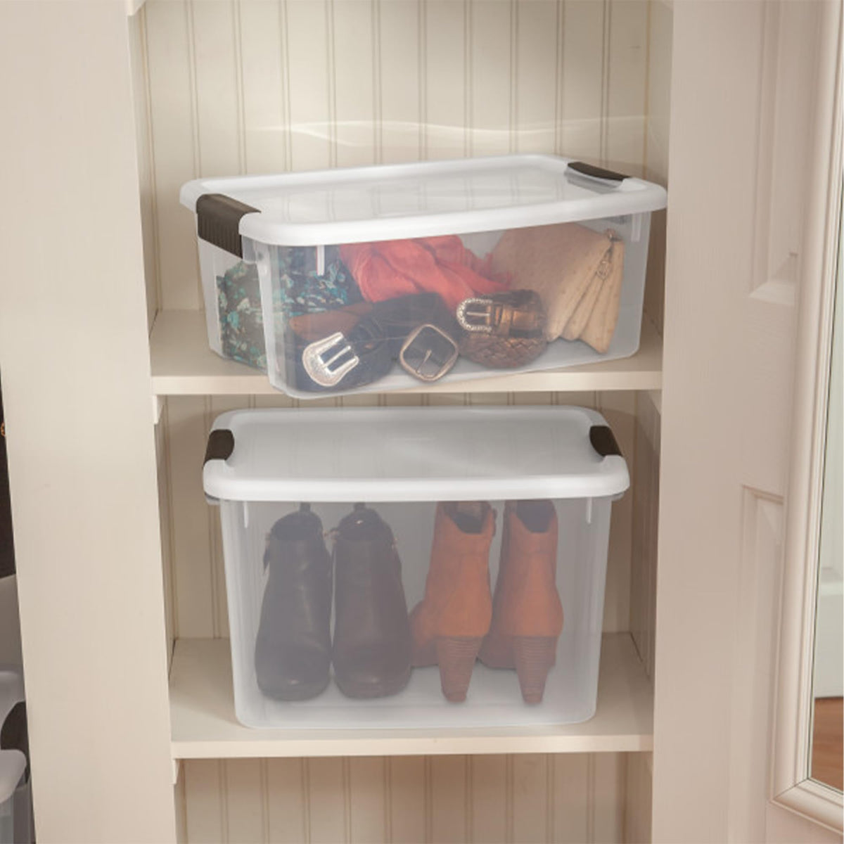 Clear Storage Bins With Secure Latching Lids
