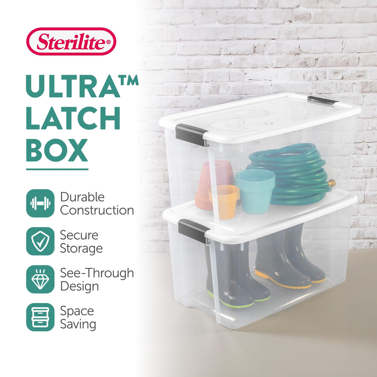 Large Storage Boxes With Secure Latching Lids