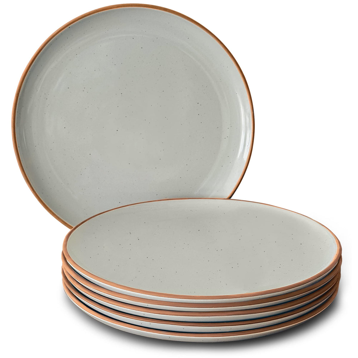 Ceramic Dinner Plate Set With Modern Rustic Glaze