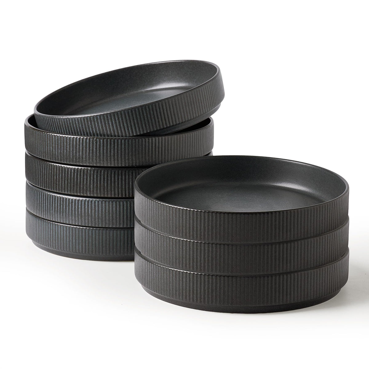 Wide Pasta Bowl Set With Star-Inspired Finish