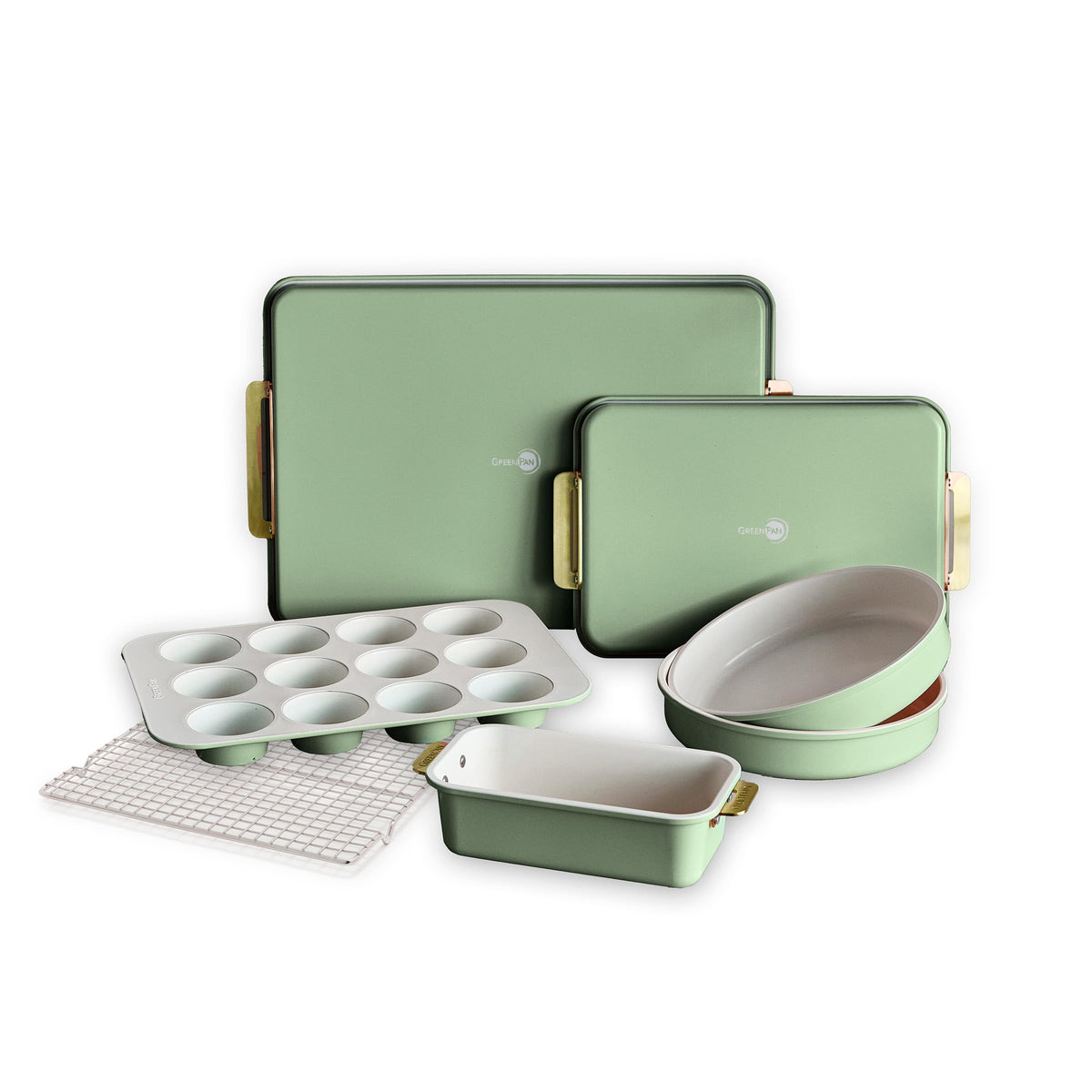 Ceramic Bakeware Set With Refined Gold Handles