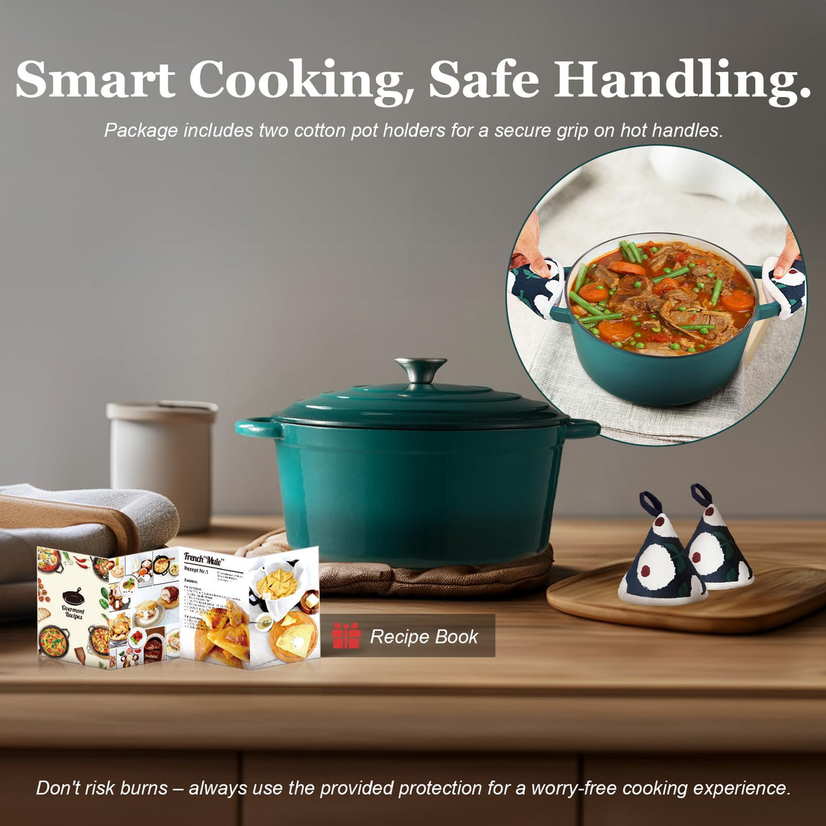 Enameled Cast Iron Dutch Oven With Heavy-Duty Lid