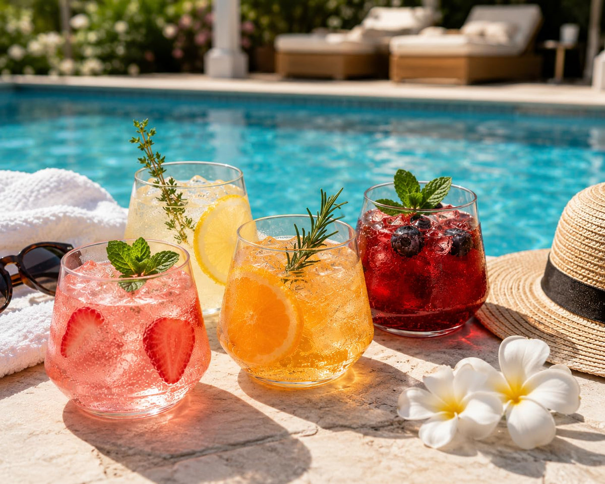 Ribbed Stemless Drinkware Set With Elegant Finish