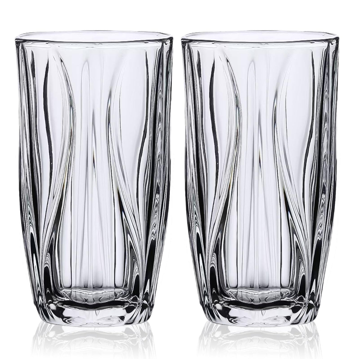 Highball Glass Set With Chip-Resistant Rims