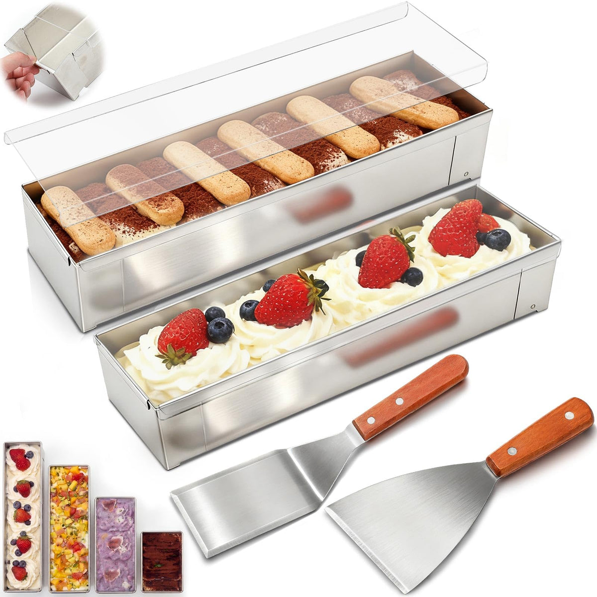 Rectangular Tiramisu Pan Set With Deep Sides