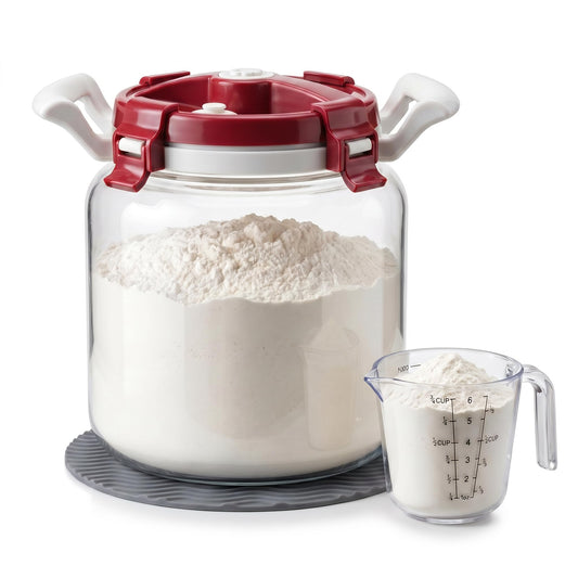 Glass Flour Storage Container With Airtight Lid