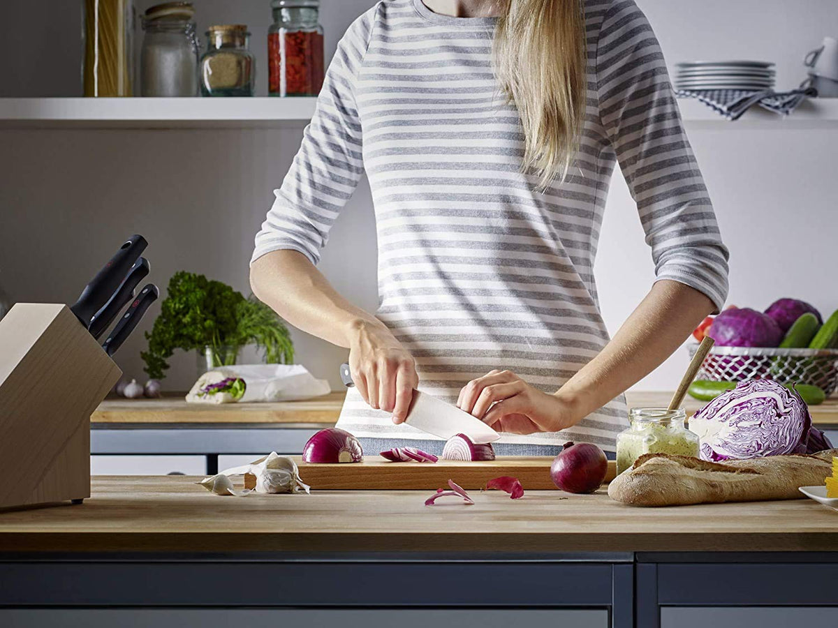 Gourmet Knife Block Set With Precision Steel Blades