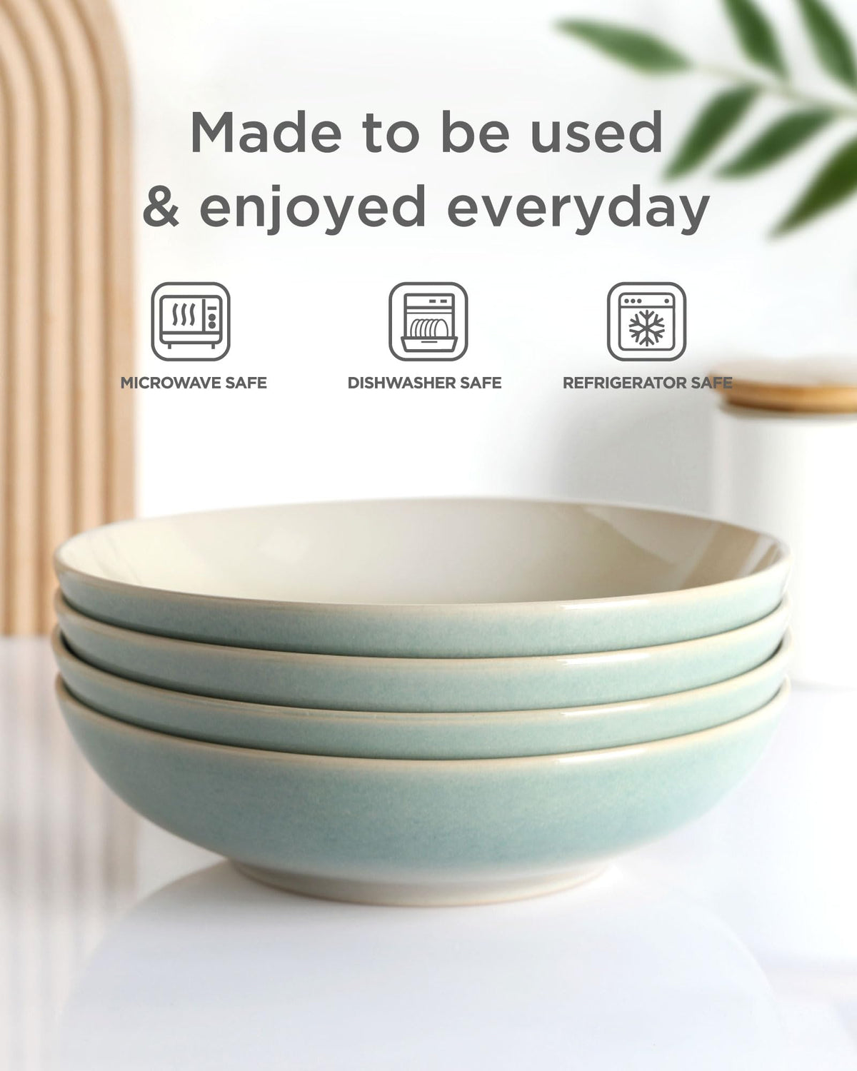Pasta Bowl Set With Coastal-Inspired Finish