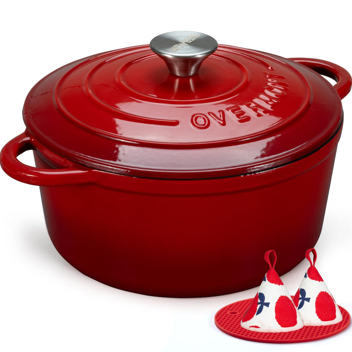 Enameled Cast Iron Dutch Oven With Heavy-Duty Lid