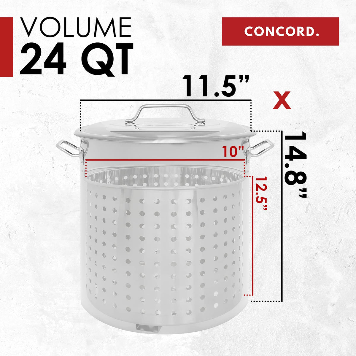 Stainless Steel Stock Pot With Steamer Basket