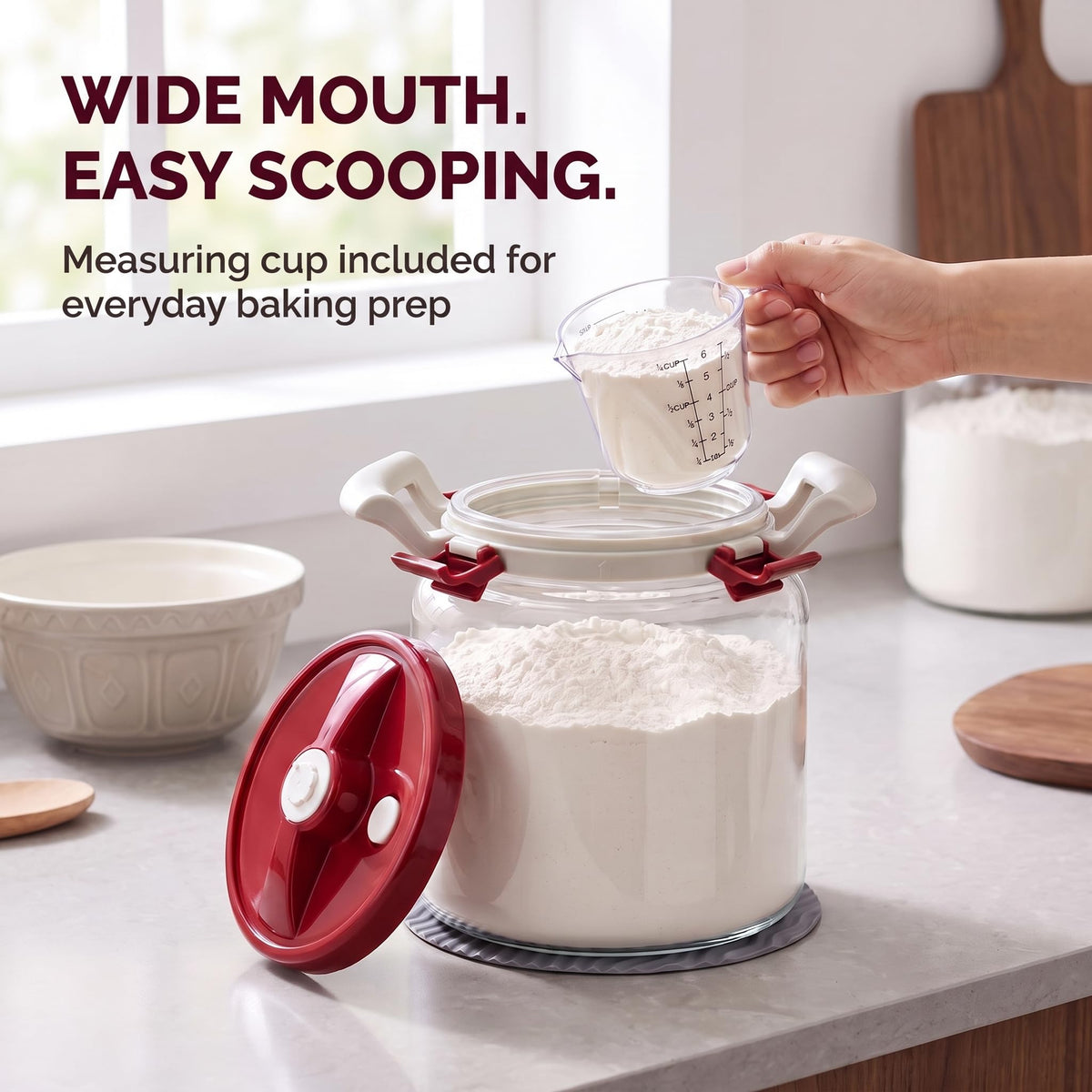 Glass Flour Storage Container With Airtight Lid
