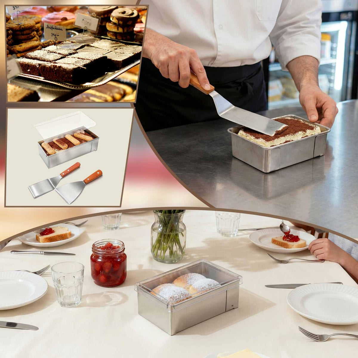 Rectangular Tiramisu Pan Set With Deep Sides