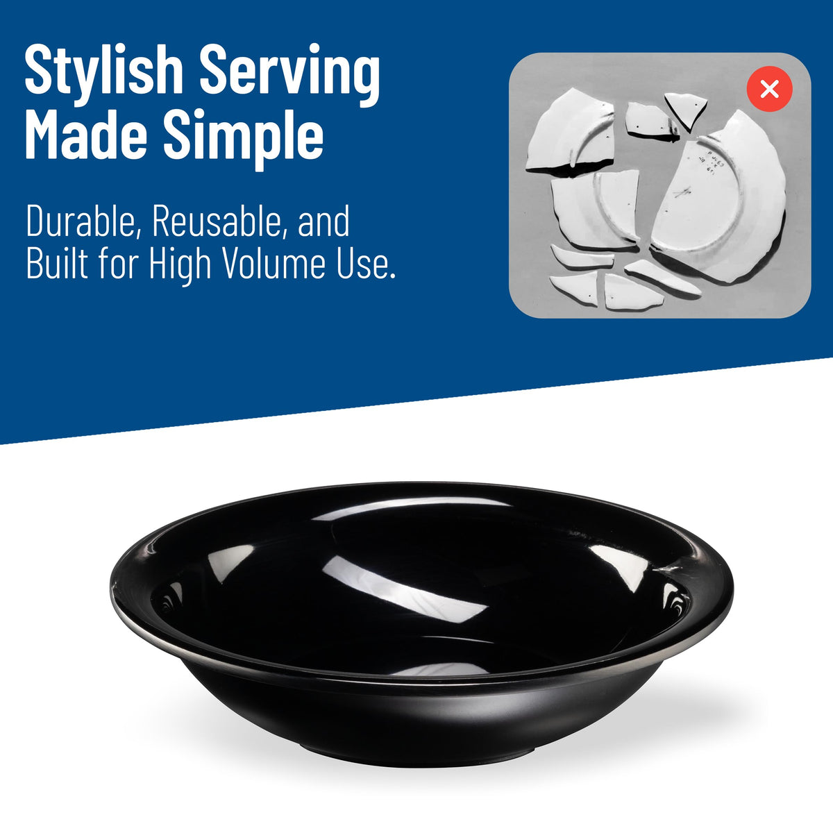 Rimmed Melamine Bowl Set With Classic Profile