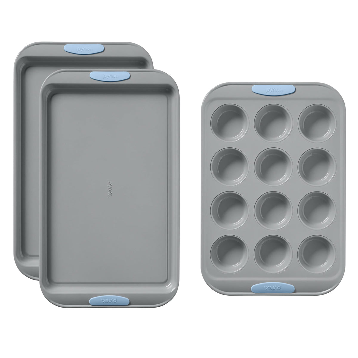 Stainless Steel Bakeware Set With Silicone Handles
