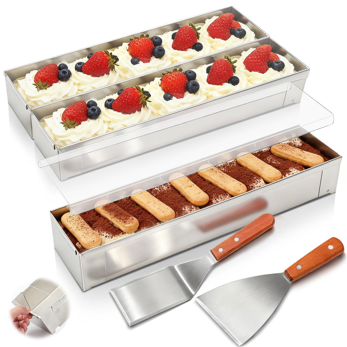 Rectangular Tiramisu Pan Set With Deep Sides