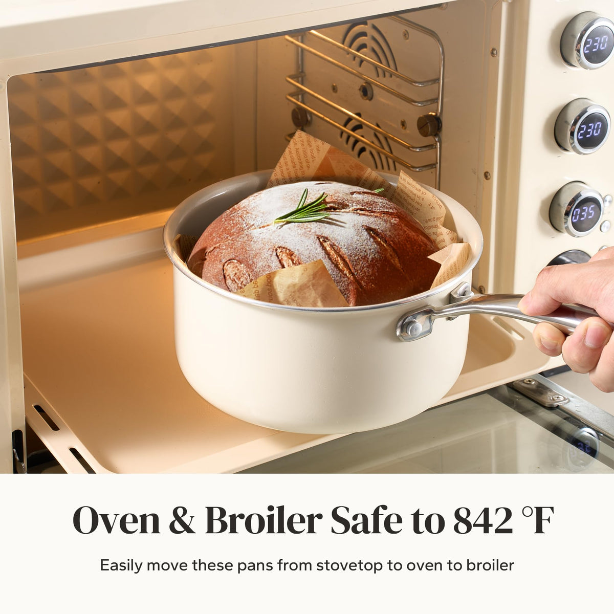 Ceramic Saucepan With Lid & Nonstick Interior