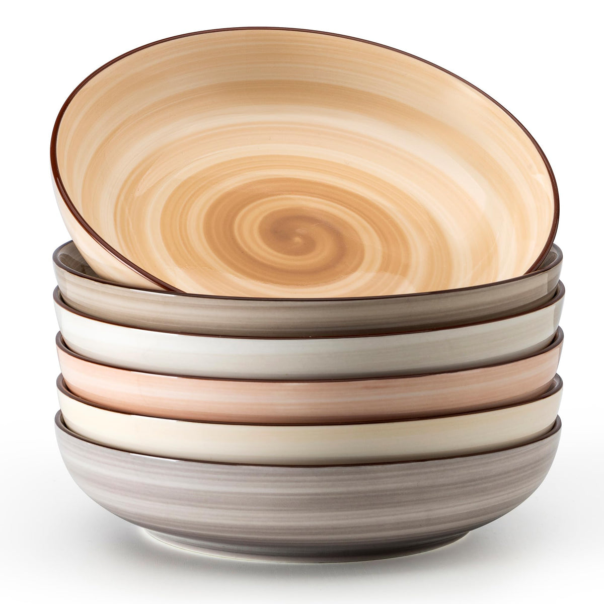 Porcelain Pasta Bowl Set With Smooth Curved Profile