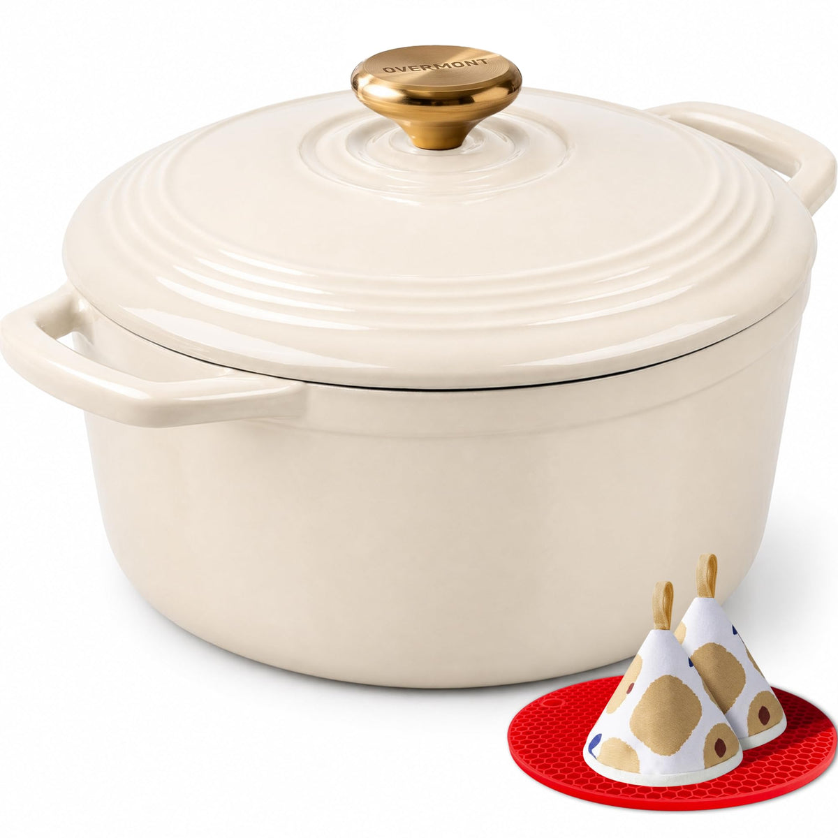 Enameled Cast Iron Dutch Oven With Heavy-Duty Lid