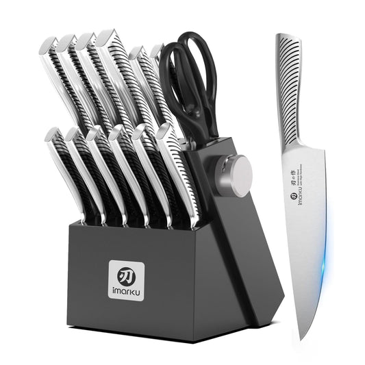 Knife Block Set With Precision Stainless Steel