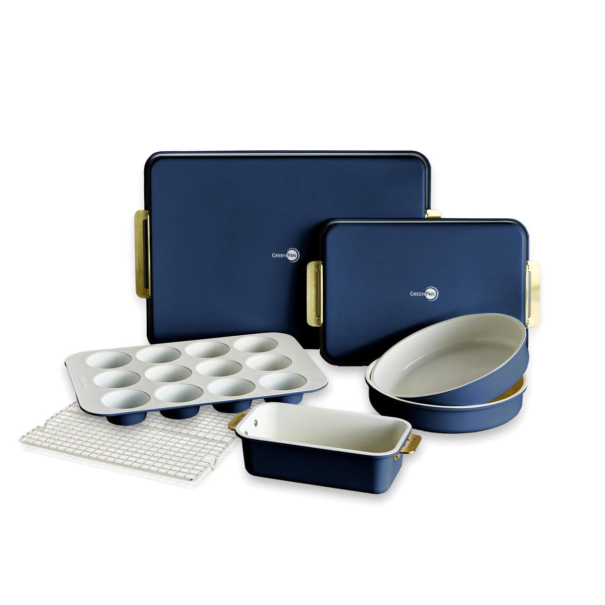 Ceramic Bakeware Set With Refined Gold Handles