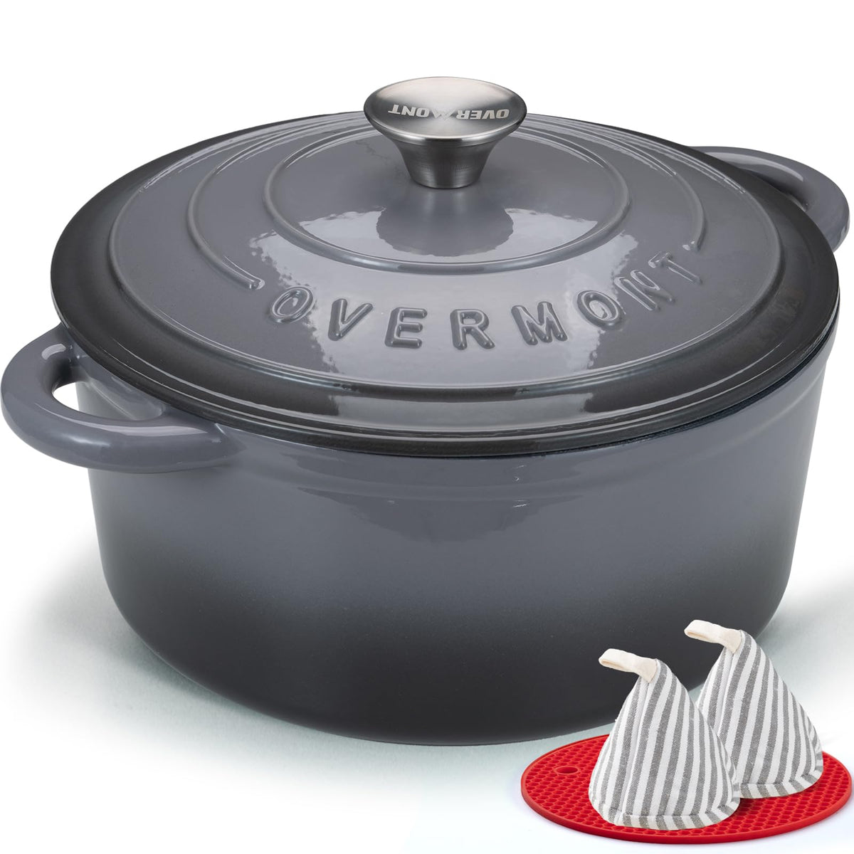 Enameled Cast Iron Dutch Oven With Heavy-Duty Lid