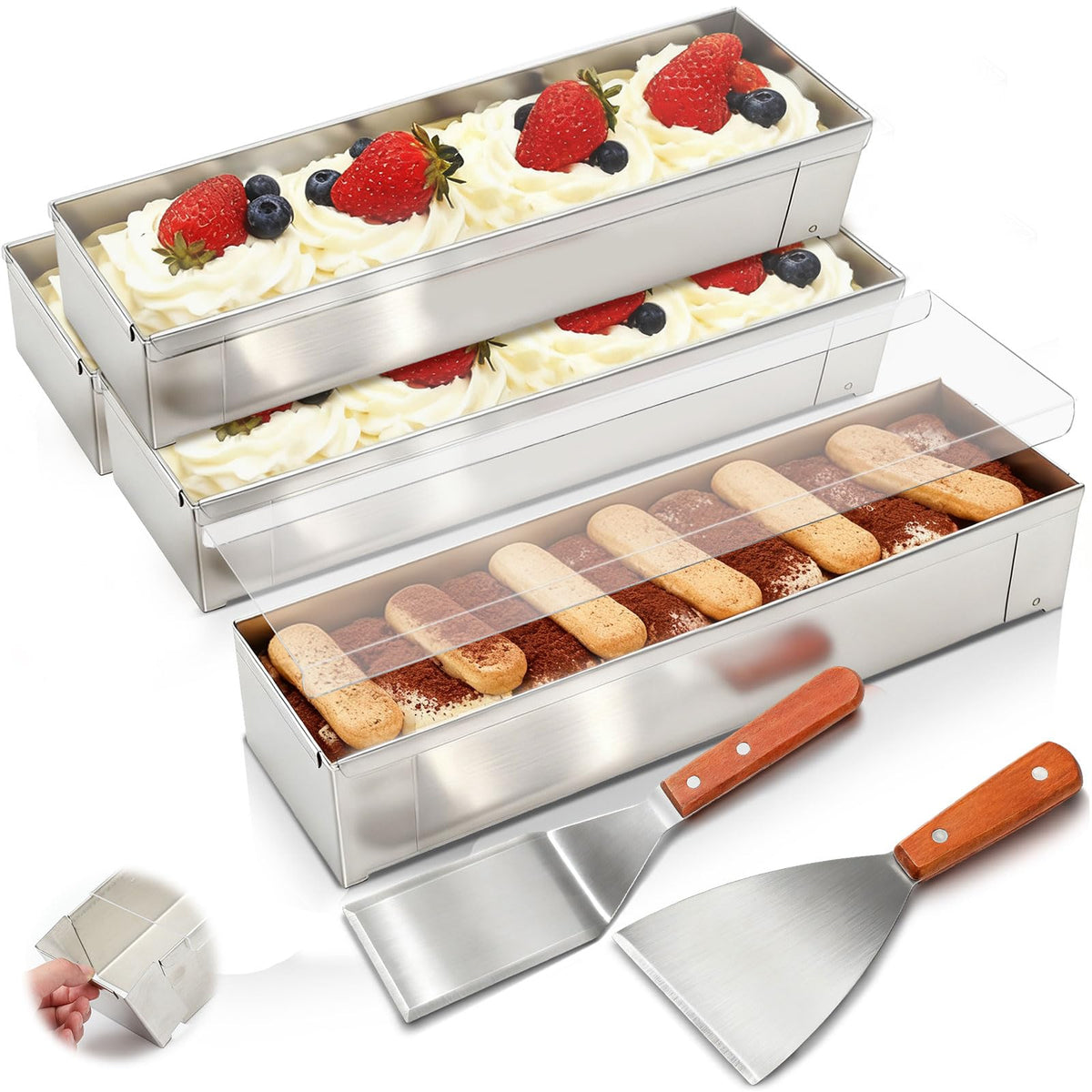 Rectangular Tiramisu Pan Set With Deep Sides