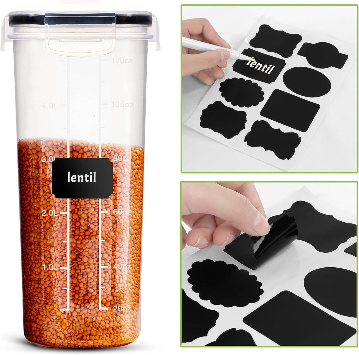 Airtight Cereal Storage Set With Clear Design