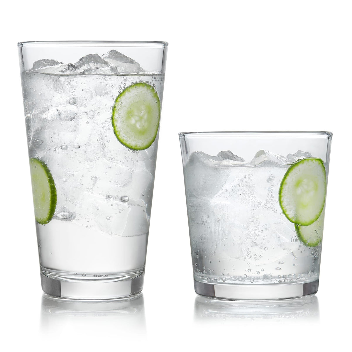 Glass Tumbler Set With Classic Cocktail Design