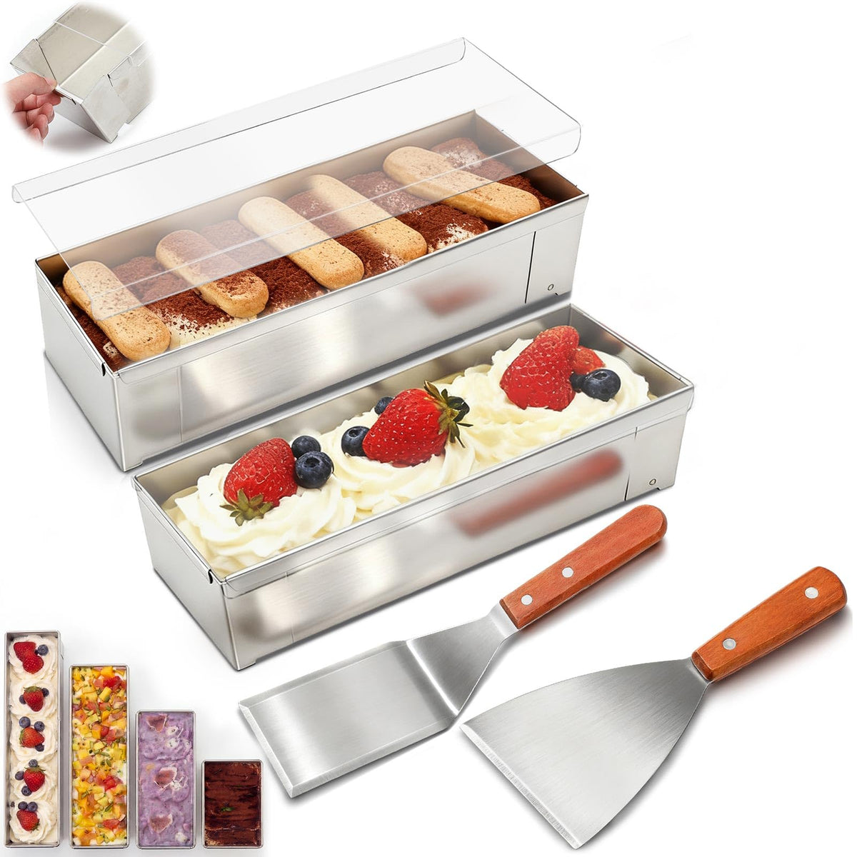 Rectangular Tiramisu Pan Set With Deep Sides