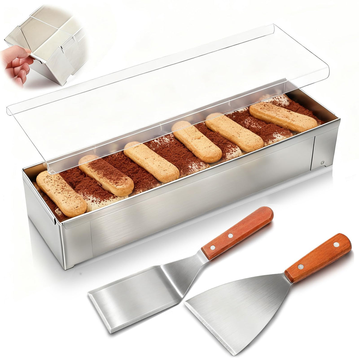 Rectangular Tiramisu Pan Set With Deep Sides