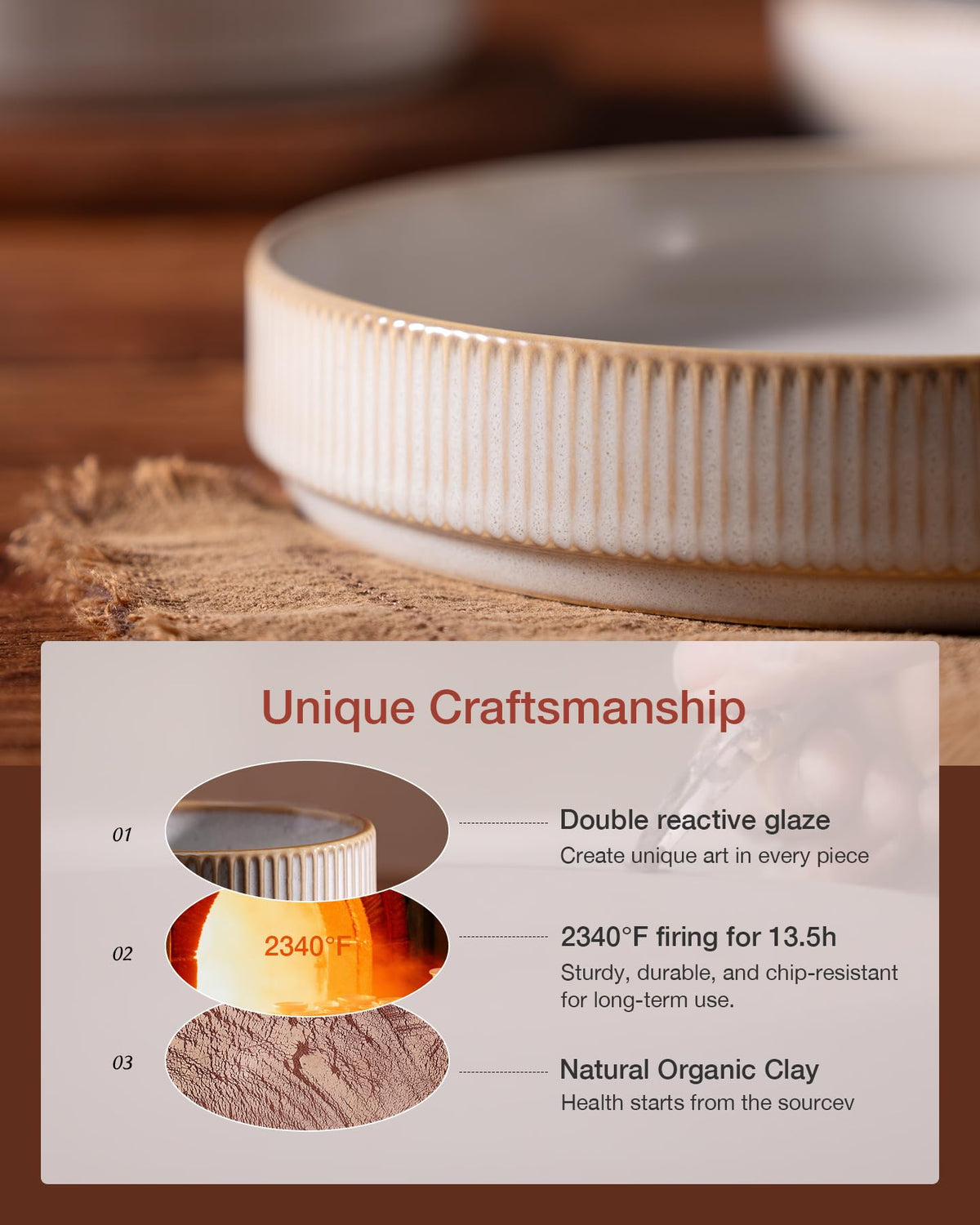 Wide Pasta Bowl Set With Star-Inspired Finish