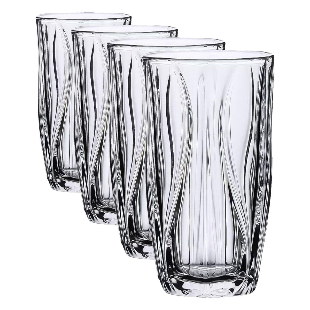 Highball Glass Set With Chip-Resistant Rims