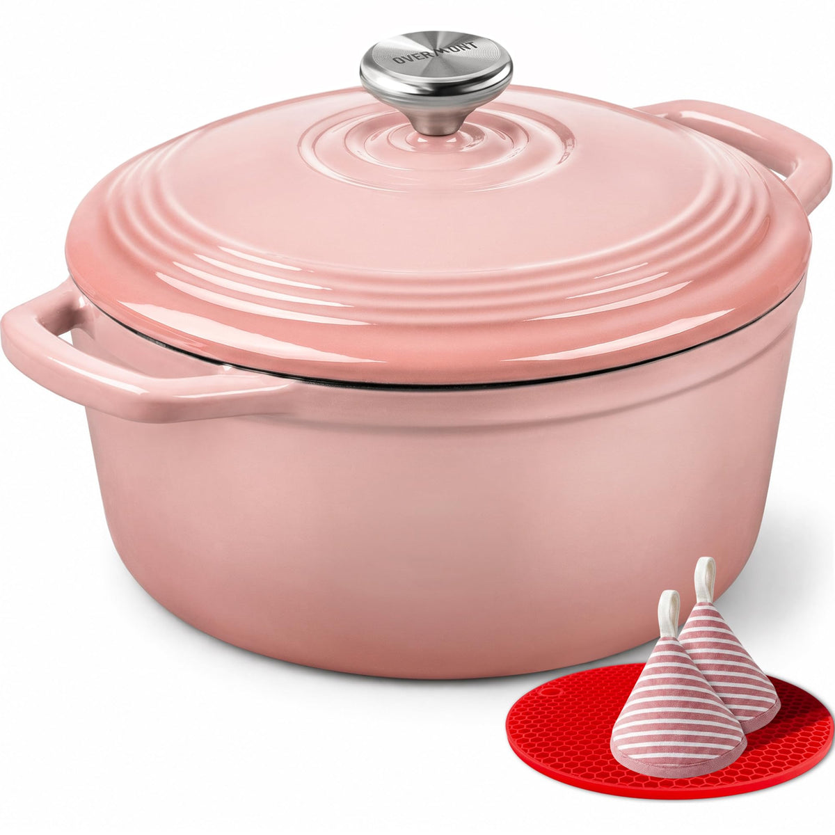 Enameled Cast Iron Dutch Oven With Heavy-Duty Lid