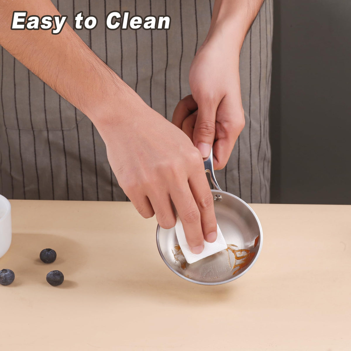 Tri-Ply Stainless Steel Saucepan for Even Heating