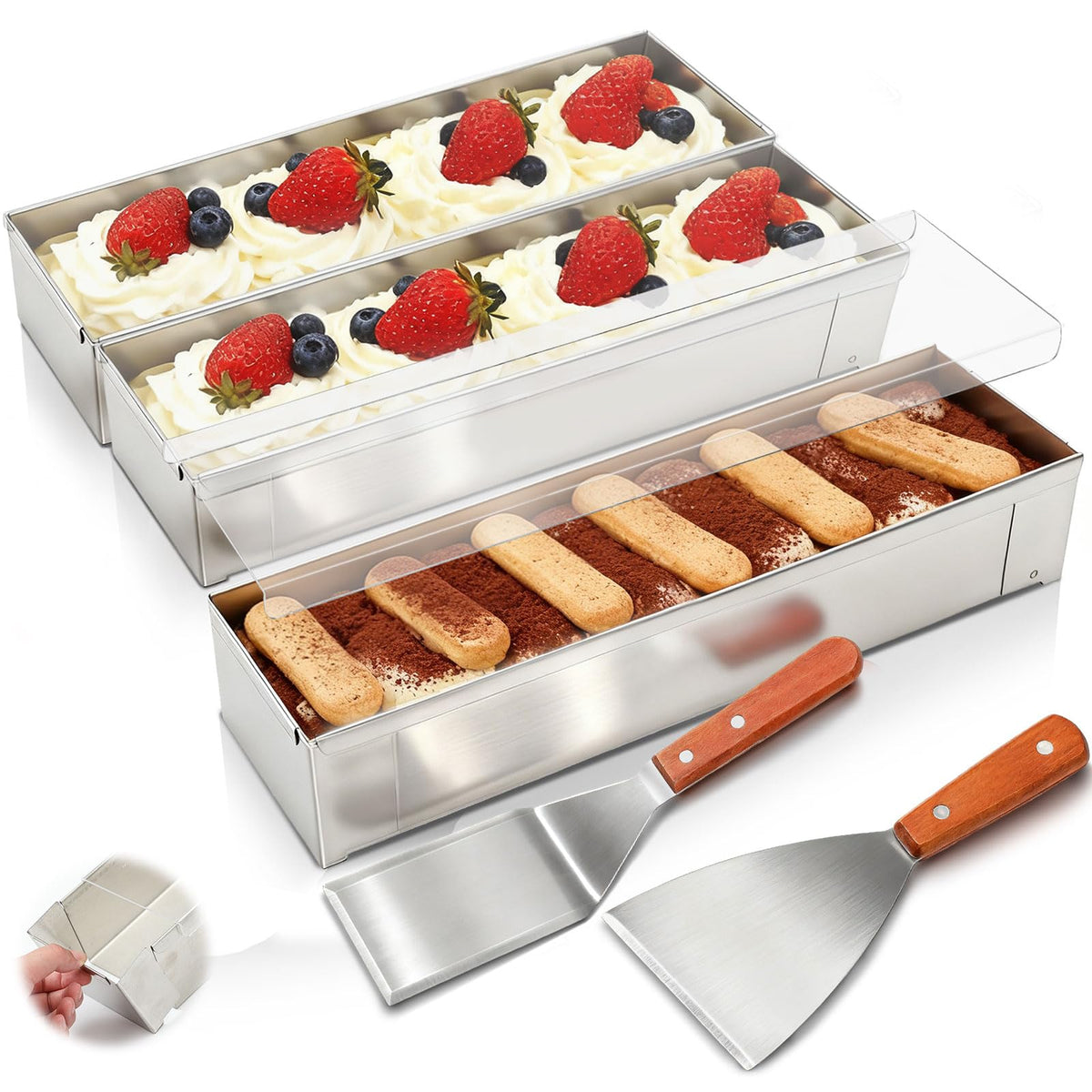 Rectangular Tiramisu Pan Set With Deep Sides