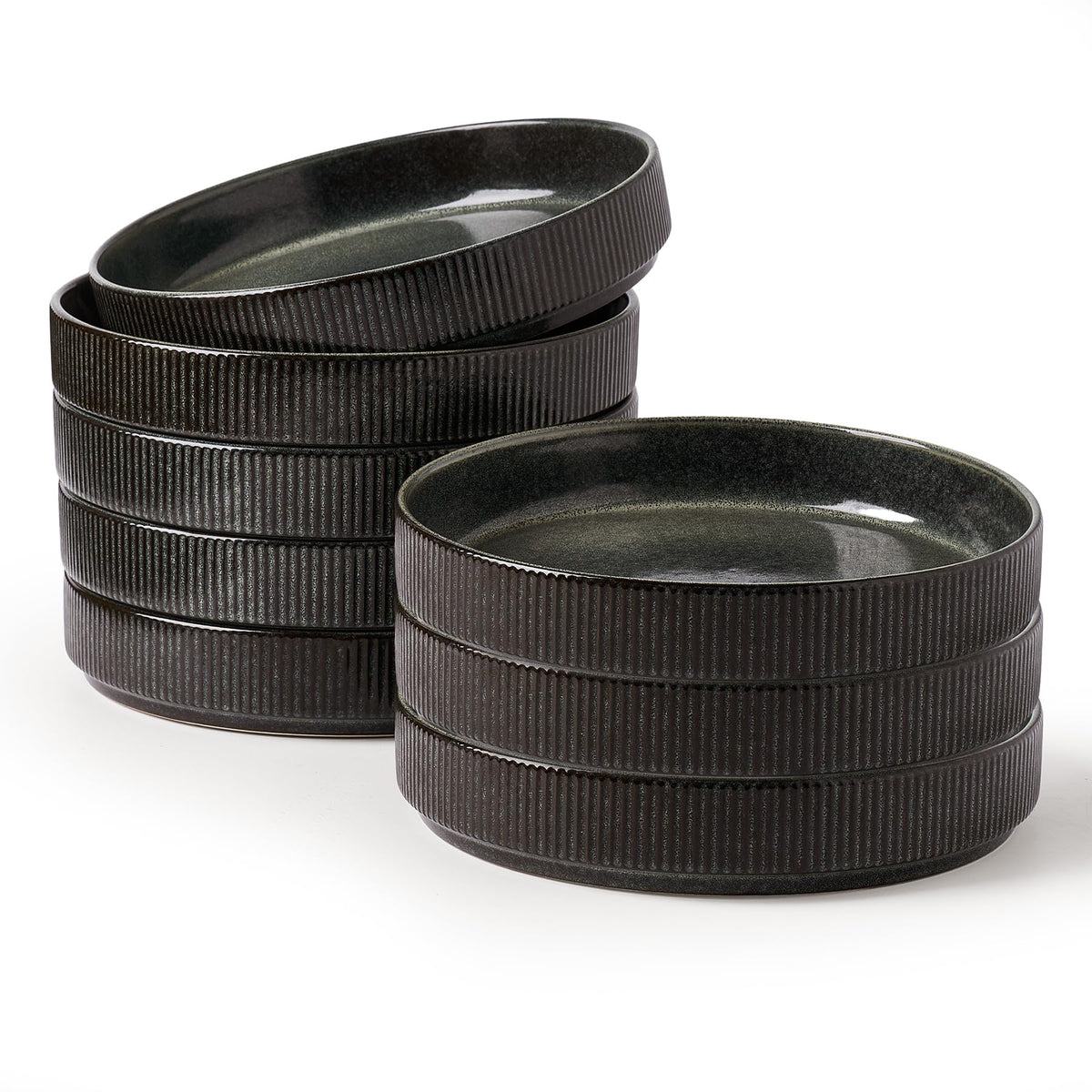 Wide Pasta Bowl Set With Star-Inspired Finish