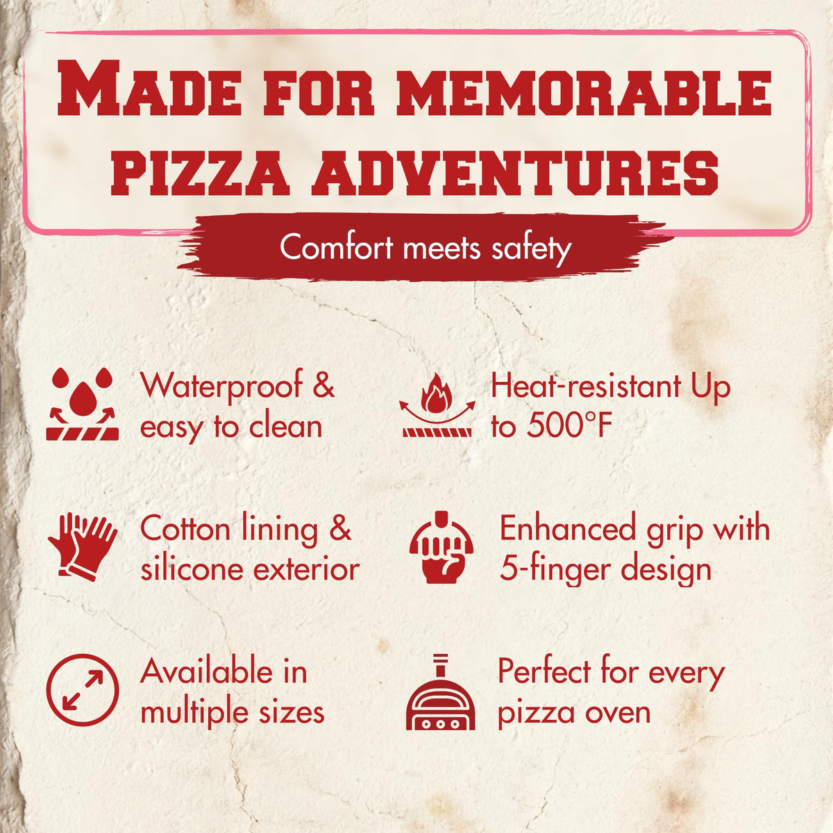 Pizza Oven Gloves With Heat-Resistant Protection