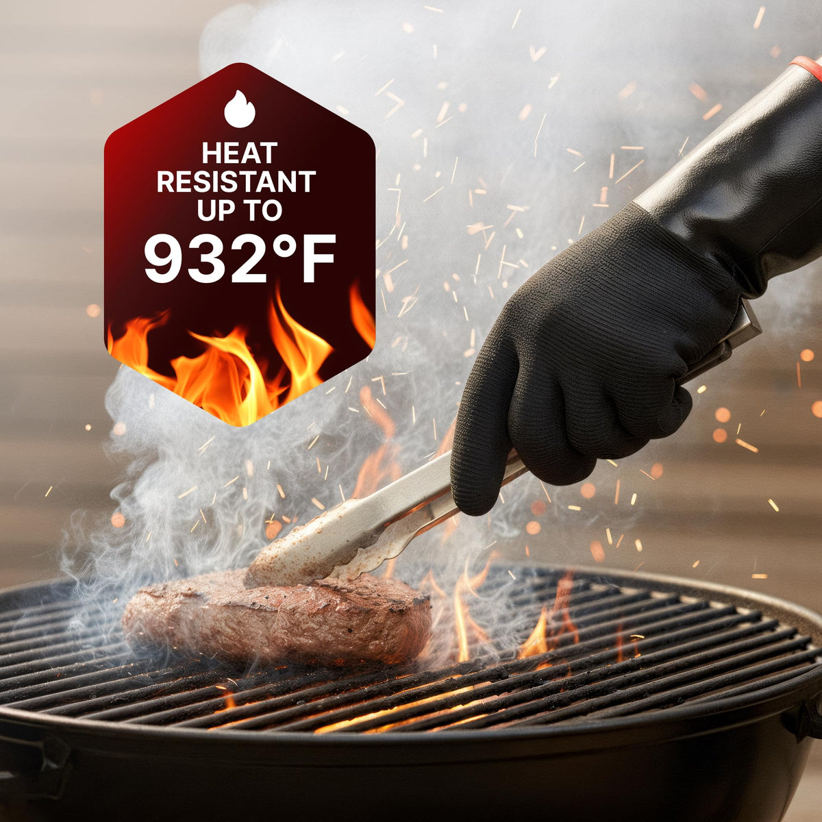 Heat-Resistant BBQ Gloves With Non-Slip Grip