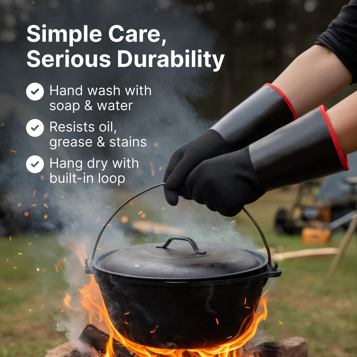 Heat-Resistant BBQ Gloves With Non-Slip Grip